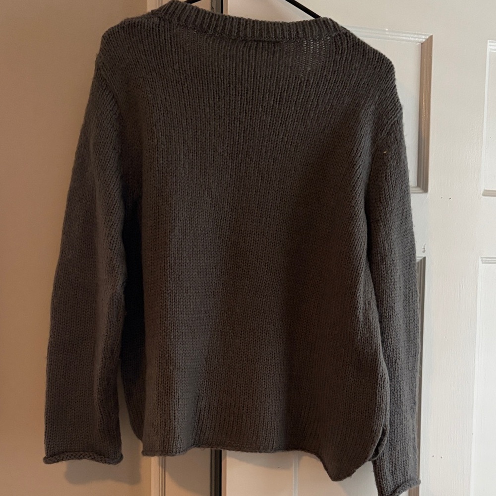 Wooden Ships Heather Gray Sweater with Black 'Whiskey' Text - Picture 5 of 5